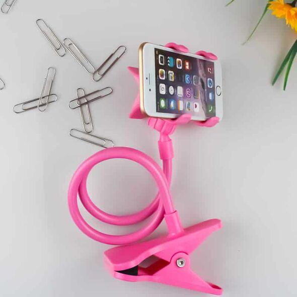 حامل هواتف مرن وطويل 360 درجة جودة عالية حديد يمكن إستعماله في المنزل، السيارة أو المكتب Lazy Bracket Mobile Phone