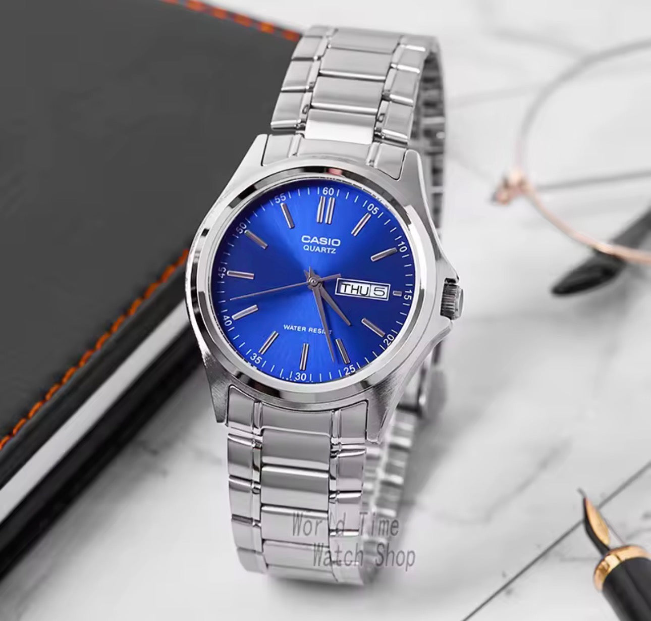 CASIO watch men ساعة كاسيو الرجالية بسيطة ريترو أسبوعي التقويم المزدوج